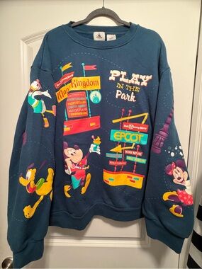 Disney Parks Play in the Park Sweatshirt XXL Walt Disney World 4 Parks